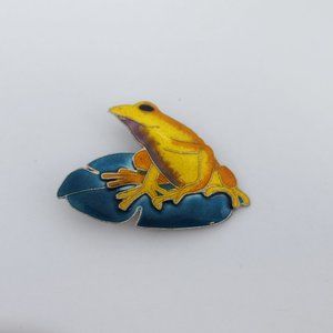 Zarah Sterling Silver Enamel Frog Pin ref#1